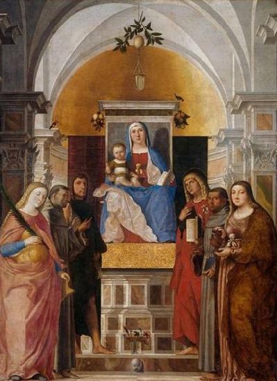 Marcello Fogolino Madonna with child and saints. oil painting image